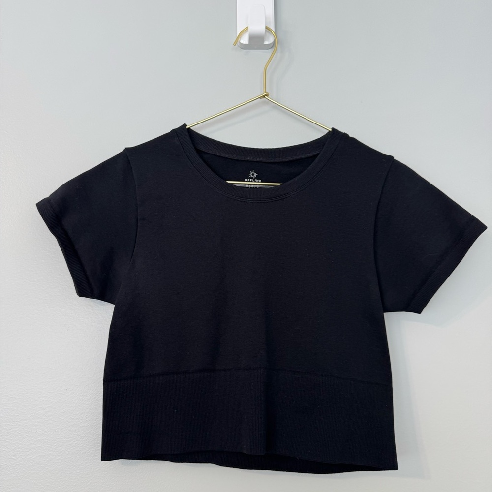 Aerie Black Crewneck Top